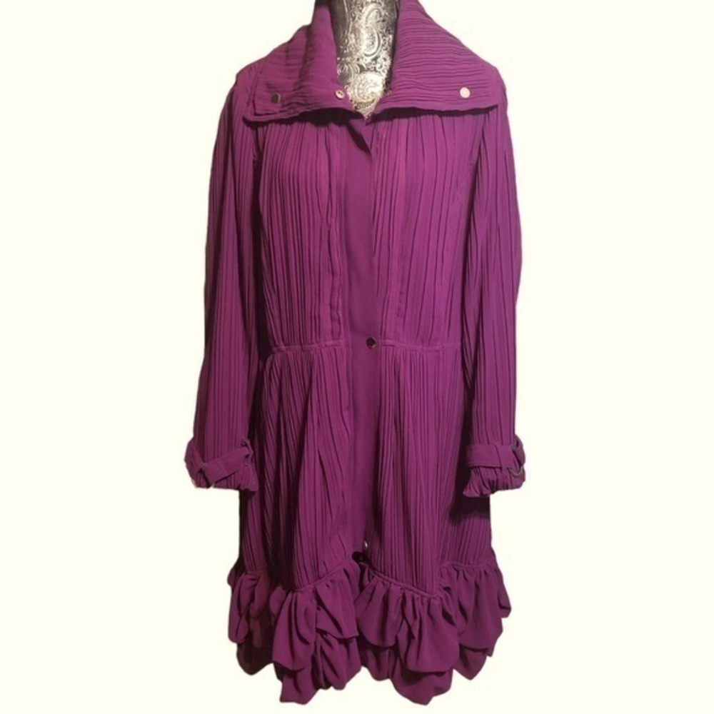 Tally Taylor size 18 purple evening coat frills formal‎ stunning